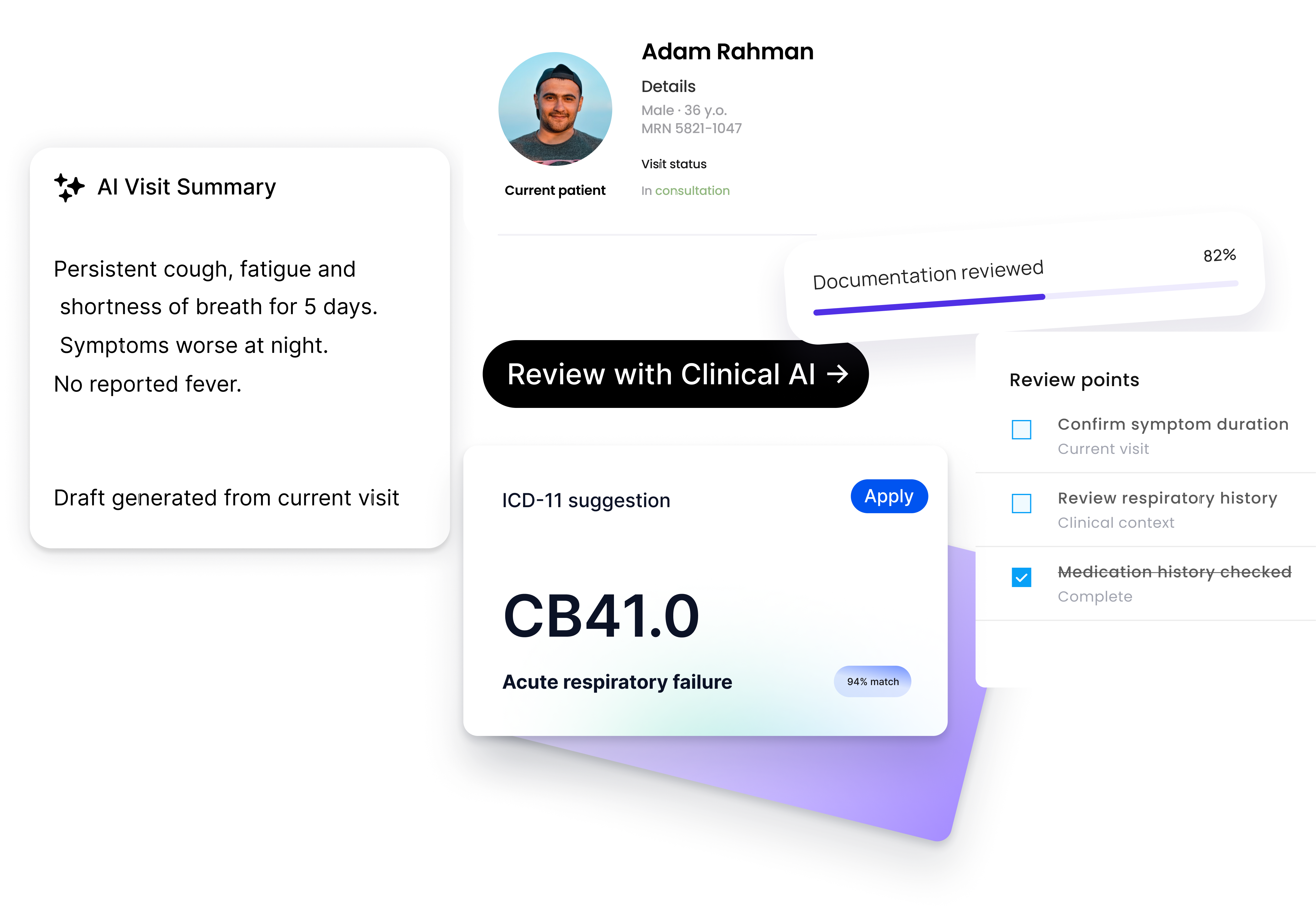 Relify Clinical AI consultation workflow