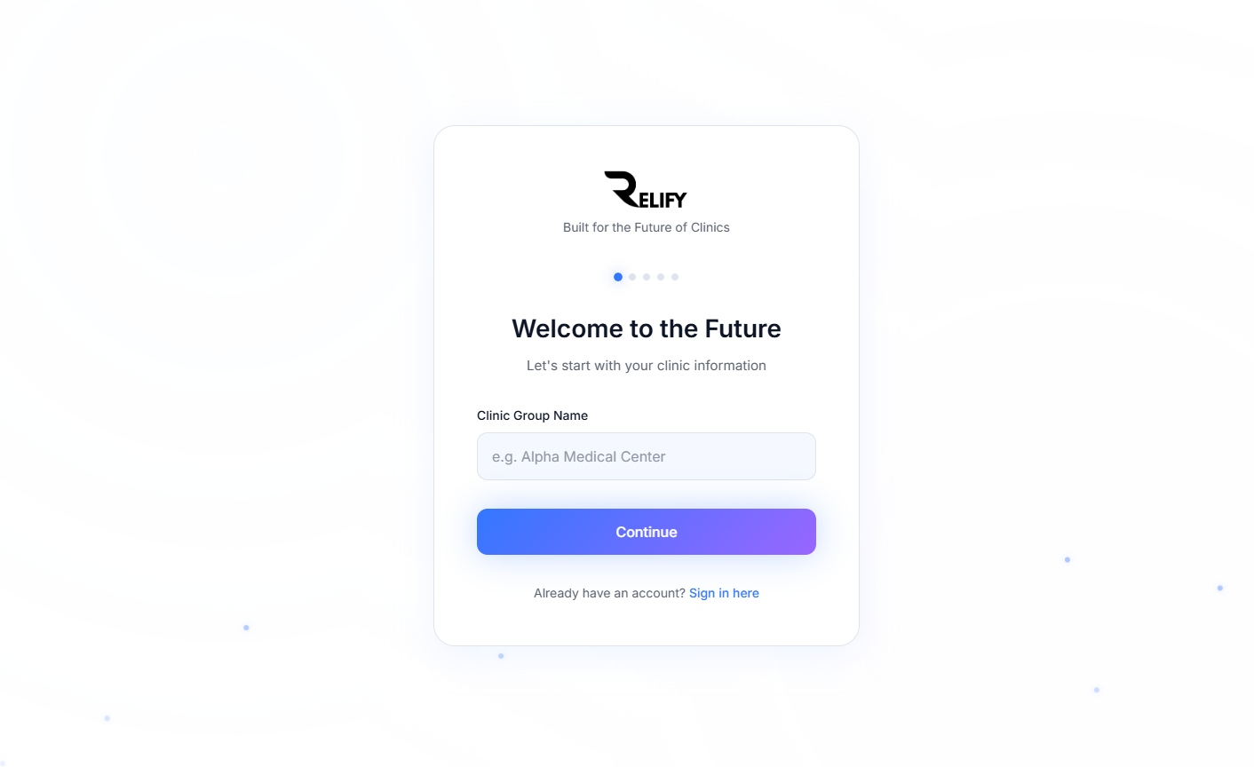 Relify Signup Process